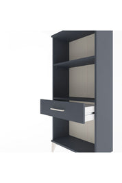 Arges Dolap 2 Raflı Tek Çekmeceli 60x30x134 Antrasit-Antrasit