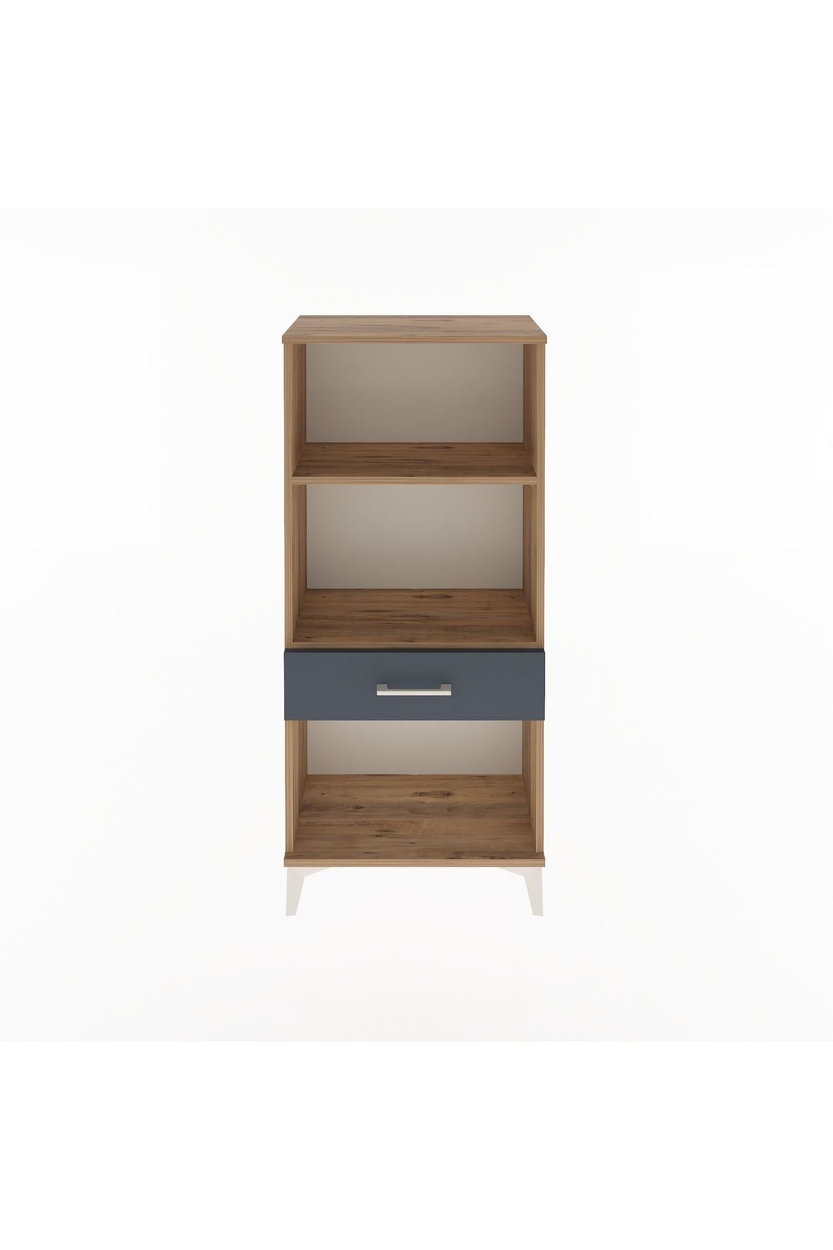 Arges Dolap 2 Raflı Tek Çekmeceli 60x30x134 Çam-Antrasit