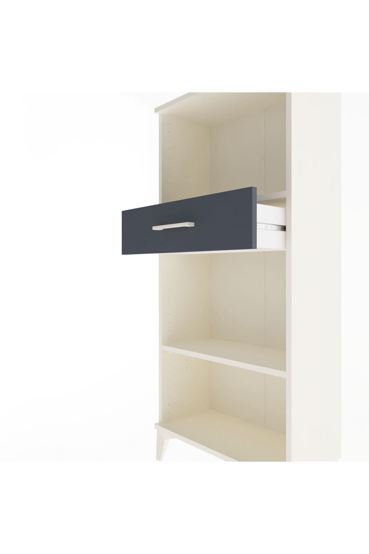 Arges Dolap 2 Raflı Tek Çekmeceli 60x30x134 Aytaşı-Antrasit