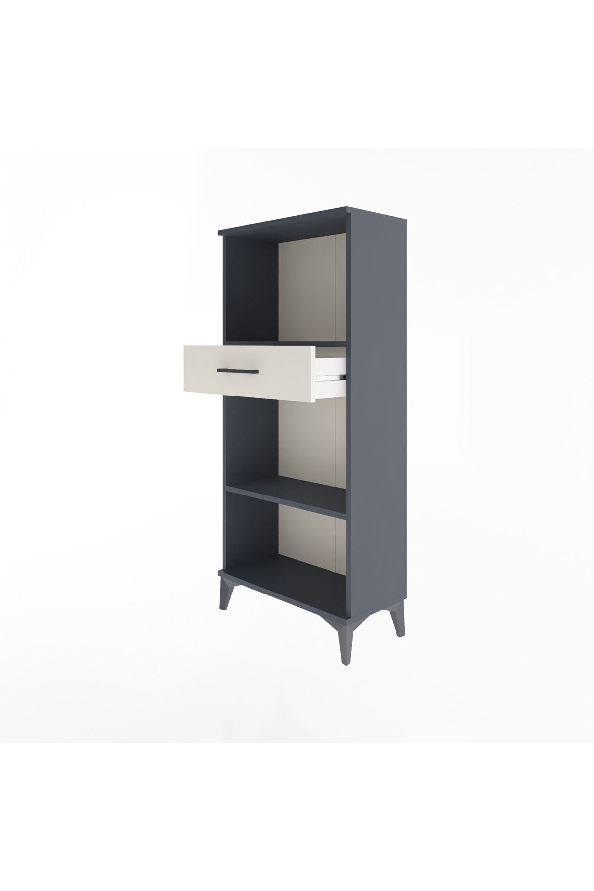 Arges Dolap 2 Raflı Tek Çekmeceli 60x30x134 Antrasit-Aytaşı