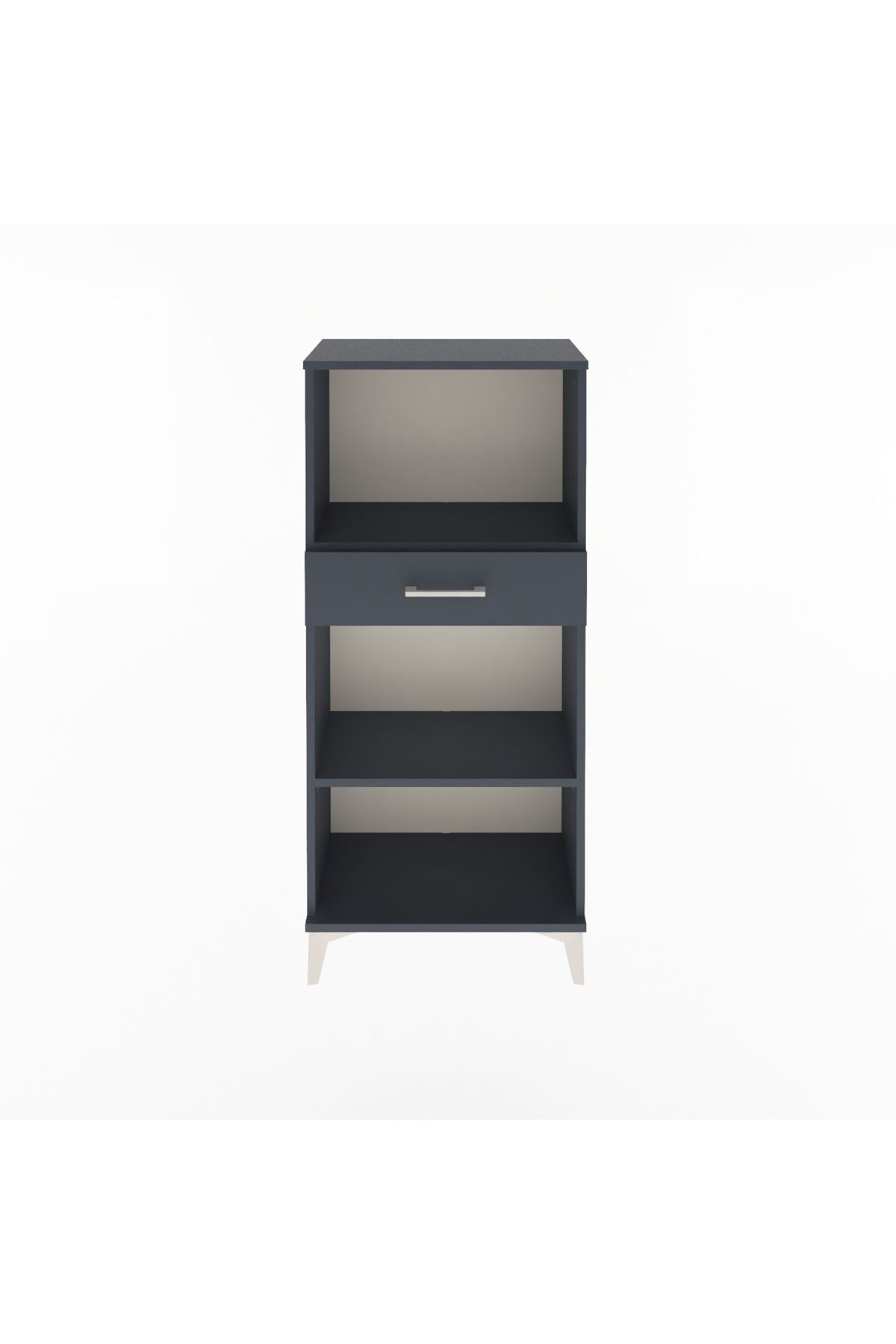 Arges Dolap 2 Raflı Tek Çekmeceli 60x30x134 Antrasit-Antrasit