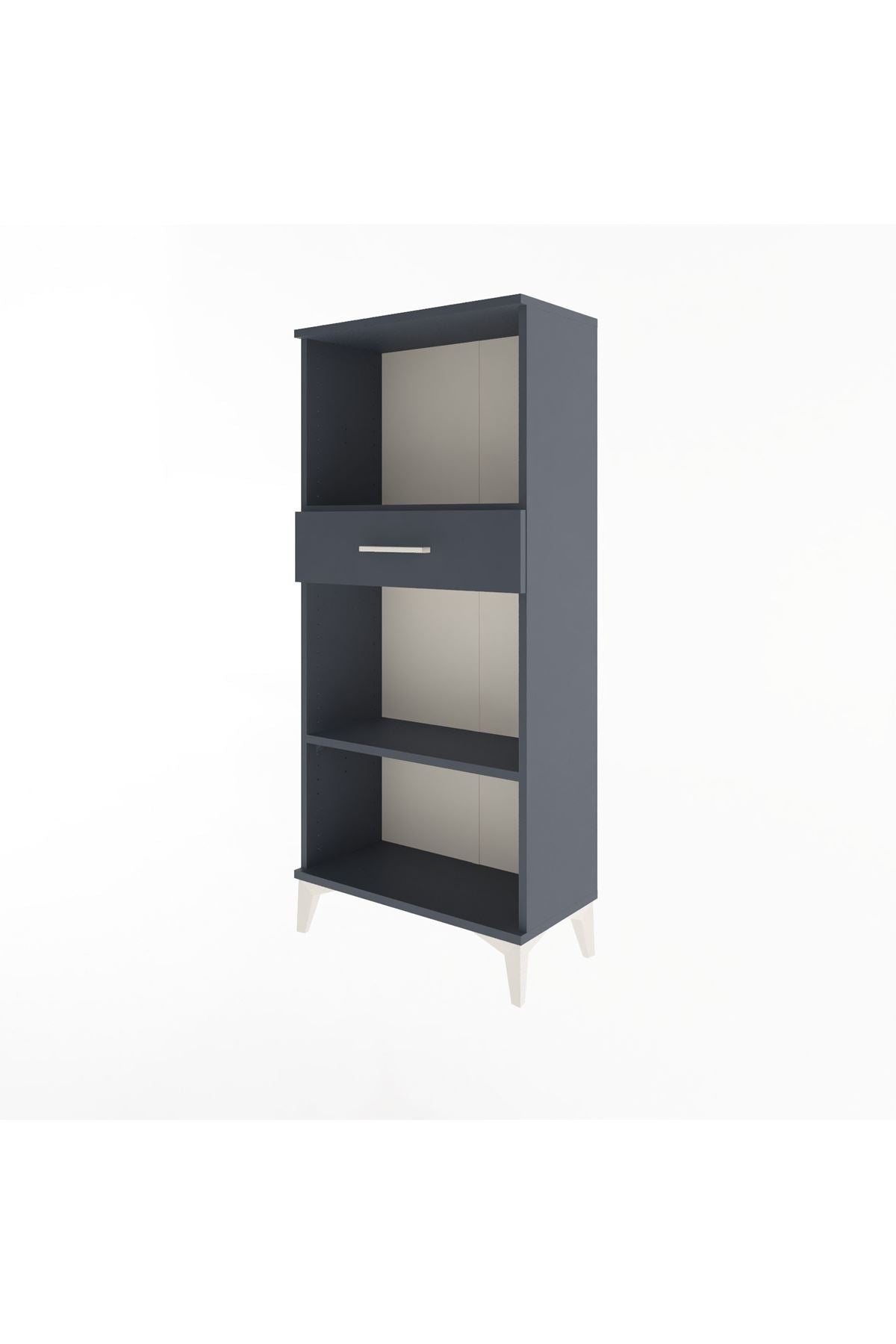 Arges Dolap 2 Raflı Tek Çekmeceli 60x30x134 Antrasit-Antrasit