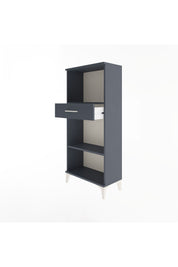 Arges Dolap 2 Raflı Tek Çekmeceli 60x30x134 Antrasit-Antrasit