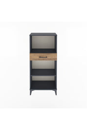 Arges Dolap 2 Raflı Tek Çekmeceli 60x30x134 Antrasit-Çam