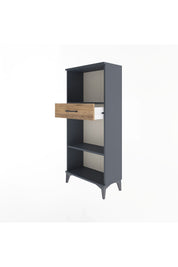 Arges Dolap 2 Raflı Tek Çekmeceli 60x30x134 Antrasit-Çam