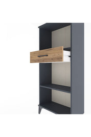 Arges Dolap 2 Raflı Tek Çekmeceli 60x30x134 Antrasit-Çam