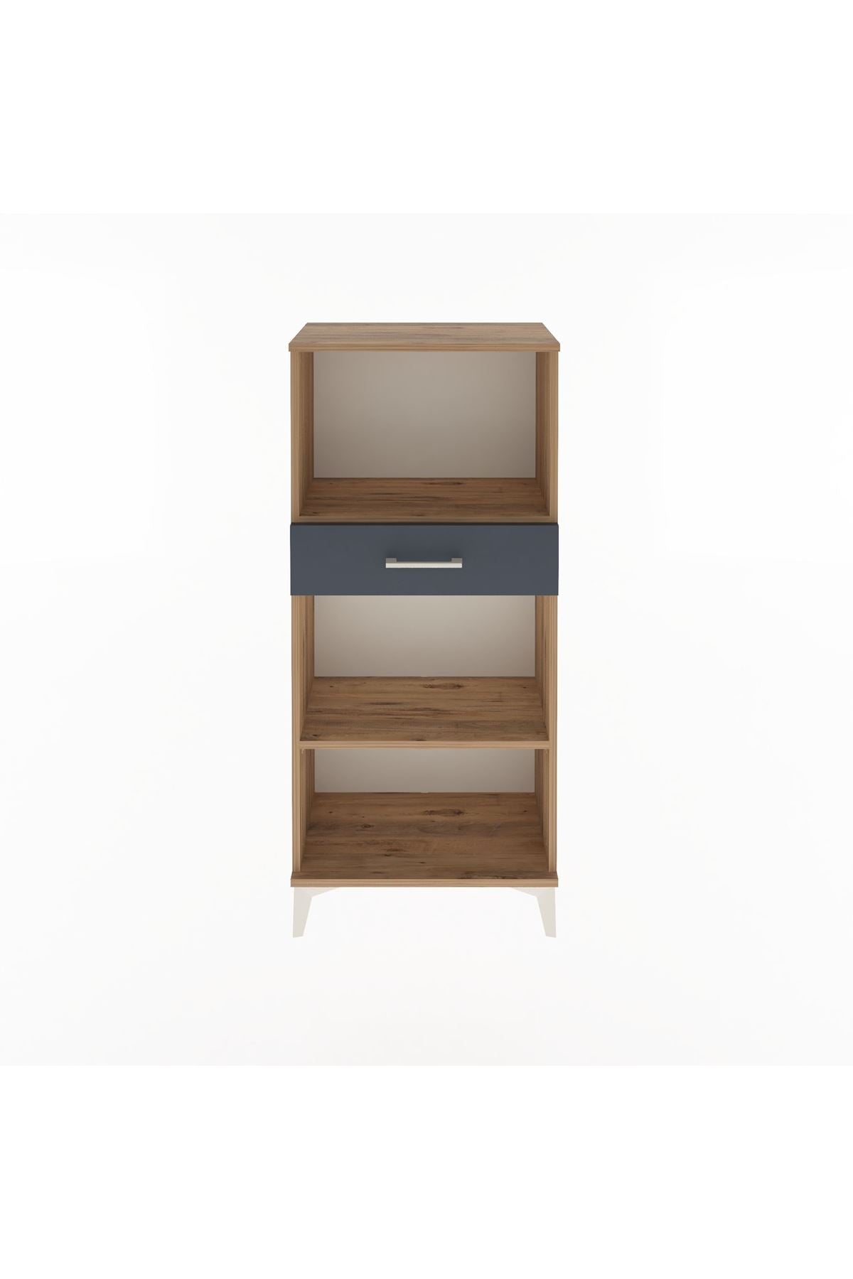 Arges Dolap 2 Raflı Tek Çekmeceli 60x30x134 Çam-Antrasit