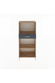 Arges Dolap 2 Raflı Tek Çekmeceli 60x30x134 Çam-Antrasit