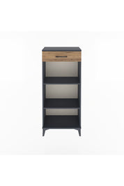 Arges Dolap 2 Raflı Tek Çekmeceli 60x30x134 Antrasit-Çam