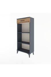 Arges Dolap 2 Raflı Tek Çekmeceli 60x30x134 Antrasit-Çam