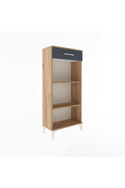 Arges Dolap 2 Raflı Tek Çekmeceli 60x30x134 Çam-Antrasit