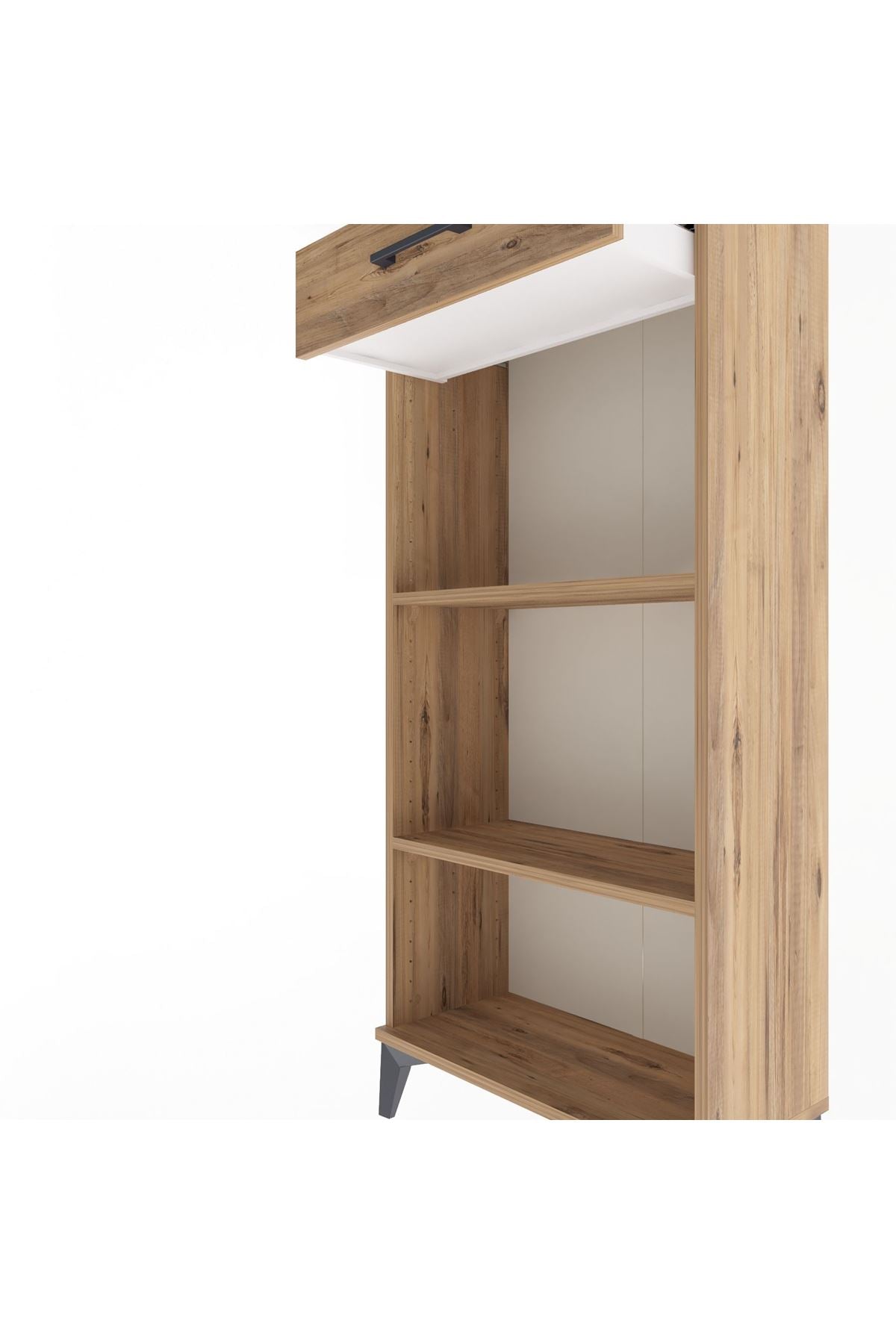 Arges Dolap 2 Raflı Tek Çekmeceli 60x30x134 Çam-Çam