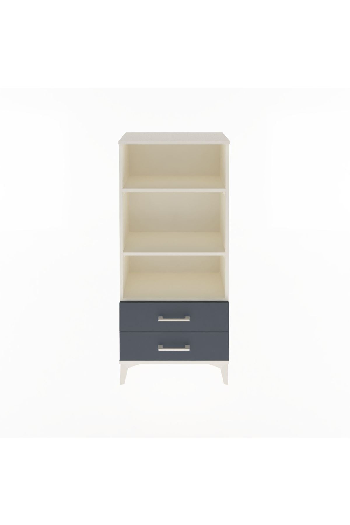 Arges Dolap 3 Raflı 2 Çekmeceli 60x30x134 Aytaşı-Antrasit