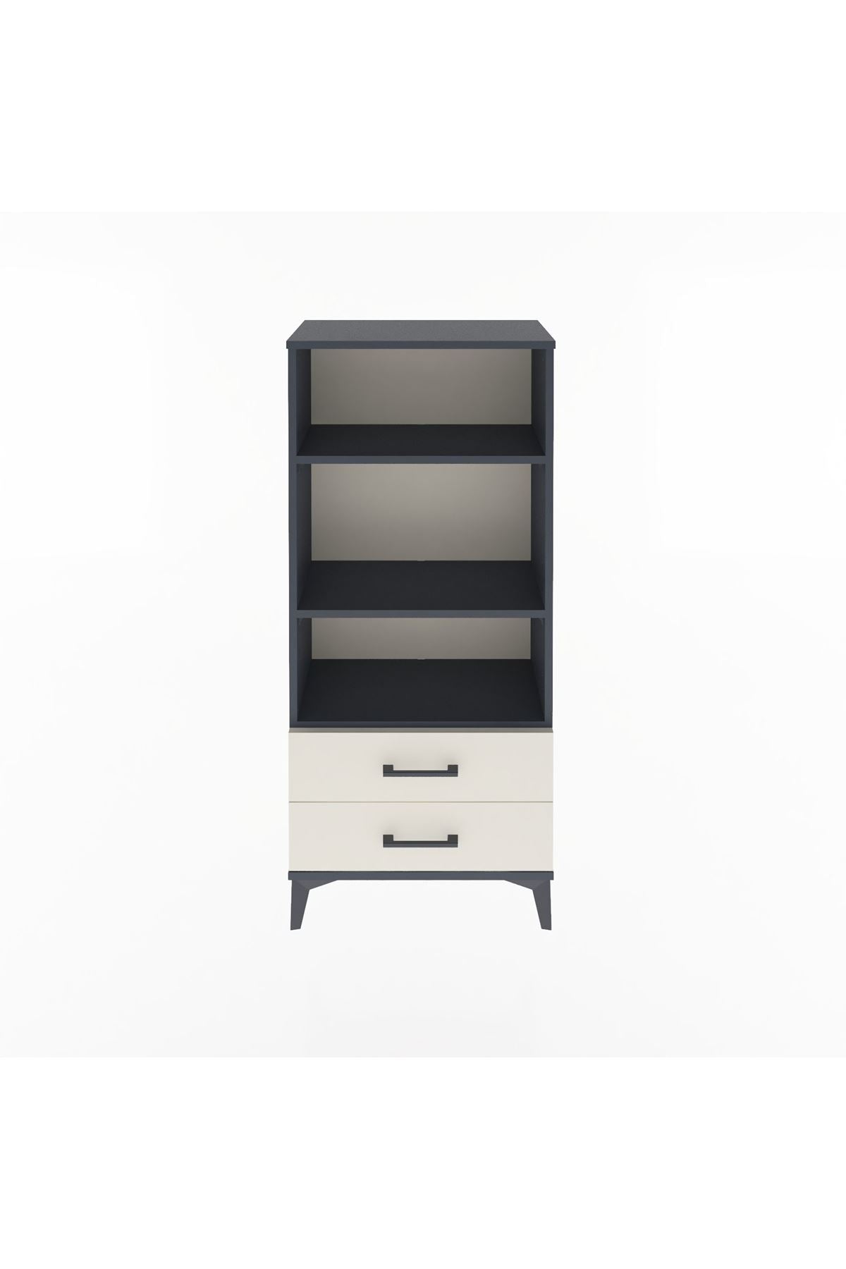 Arges Dolap 3 Raflı 2 Çekmeceli 60x30x134 Antrasit-Aytaşı