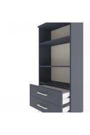 Arges Dolap 3 Raflı 2 Çekmeceli 60x30x134 Antrasit-Antrasit