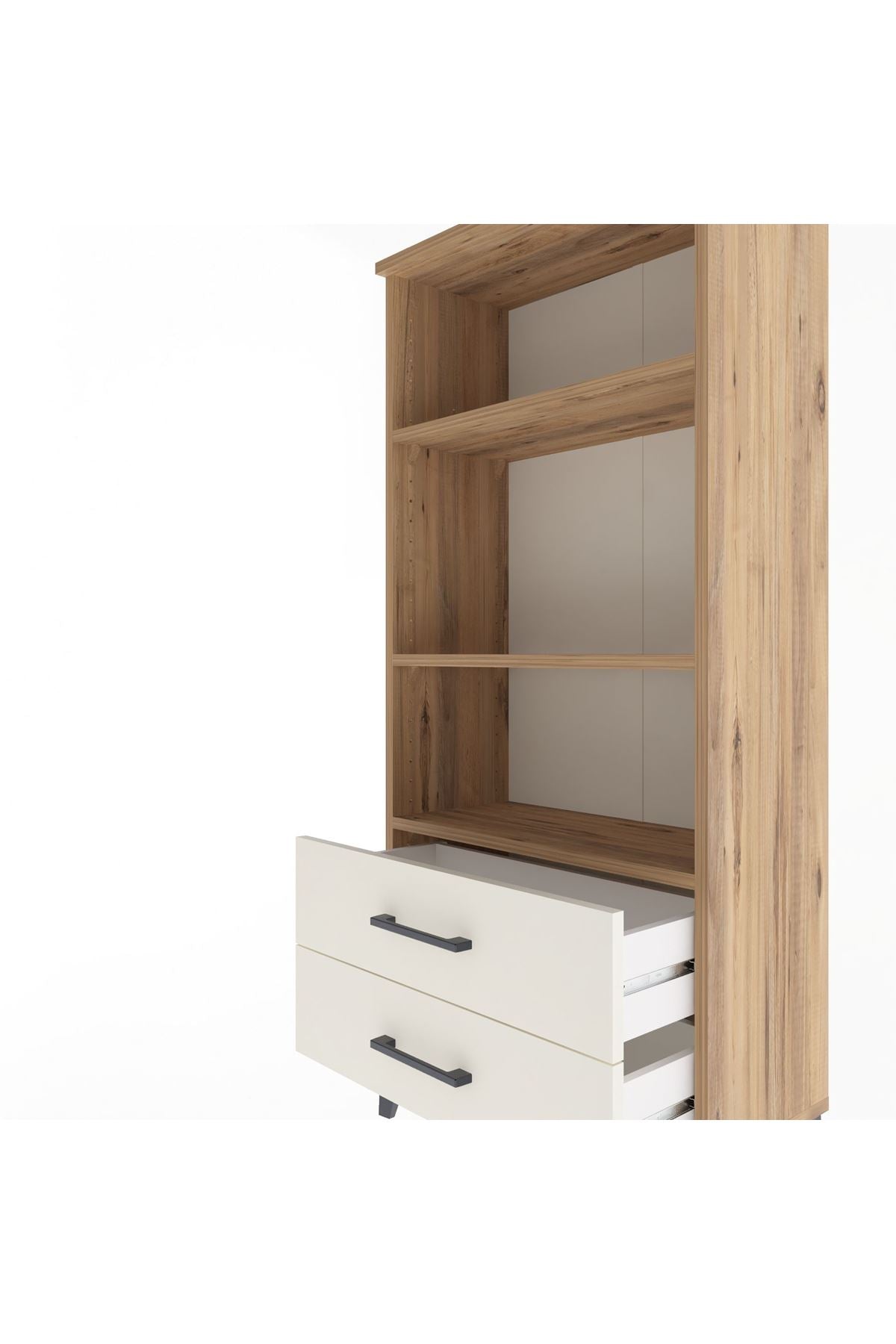 Arges Dolap 3 Raflı 2 Çekmeceli 60x30x134 Çam-Aytaşı