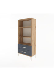 Arges Dolap 3 Raflı 2 Çekmeceli 60x30x134 Çam-Antrasit