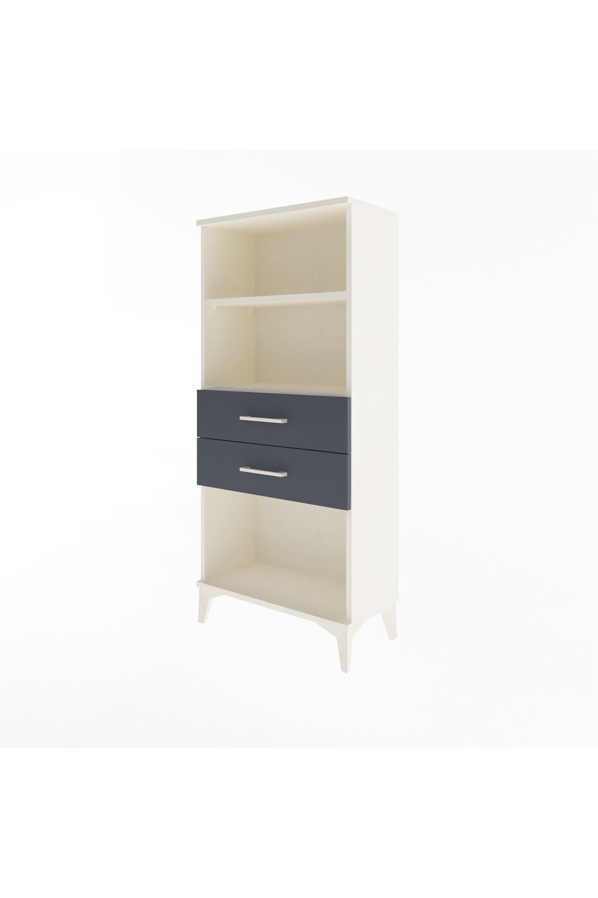 Arges Dolap 2 Raflı 2 Çekmeceli 60x30x134 Aytaşı-Antrasit