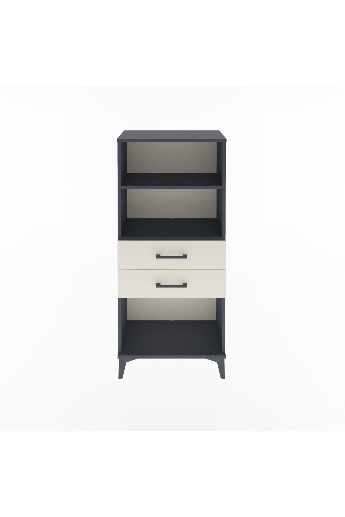Arges Dolap 2 Raflı 2 Çekmeceli 60x30x134 Antrasit-Aytaşı