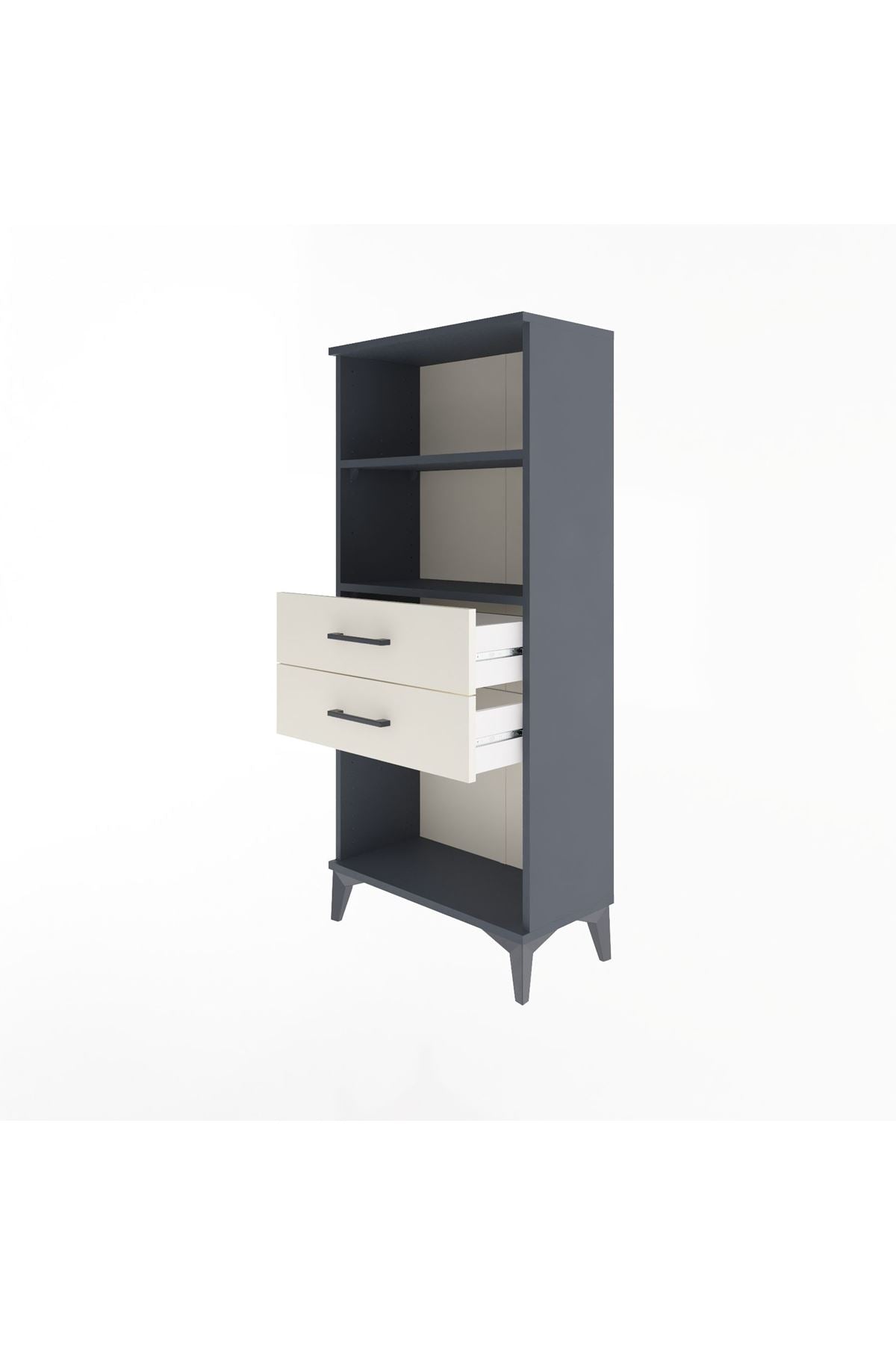 Arges Dolap 2 Raflı 2 Çekmeceli 60x30x134 Antrasit-Aytaşı