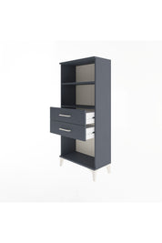 Arges Dolap 2 Raflı 2 Çekmeceli 60x30x134 Antrasit-Antrasit