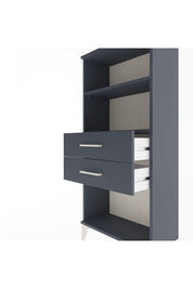 Arges Dolap 2 Raflı 2 Çekmeceli 60x30x134 Antrasit-Antrasit