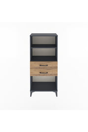 Arges Dolap 2 Raflı 2 Çekmeceli 60x30x134 Antrasit-Çam