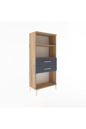 Arges Dolap 2 Raflı 2 Çekmeceli 60x30x134 Çam-Antrasit