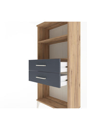 Arges Dolap 2 Raflı 2 Çekmeceli 60x30x134 Çam-Antrasit