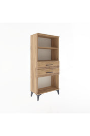 Arges Dolap 2 Raflı 2 Çekmeceli 60x30x134 Çam-Çam