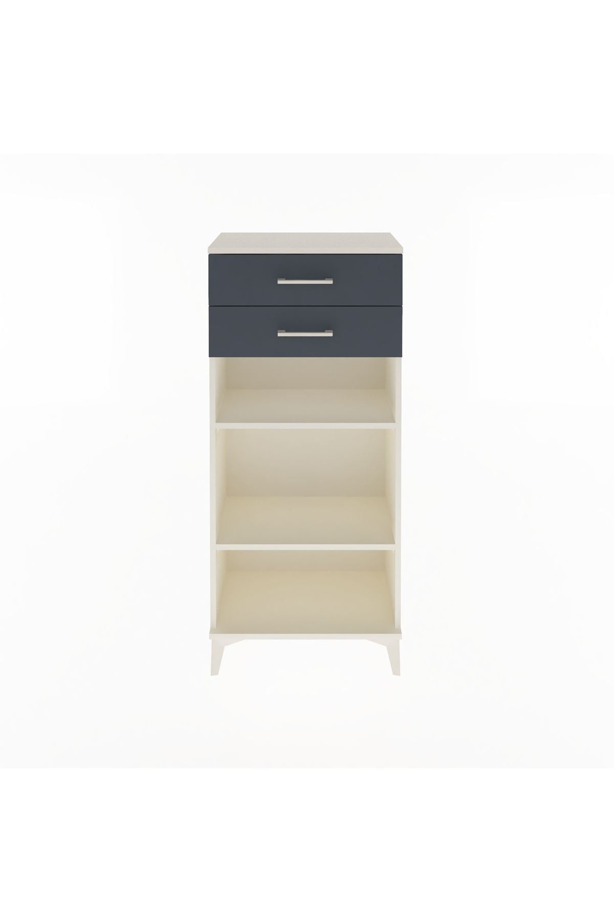 Arges Dolap 2 Raflı 2 Çekmeceli 60x30x134 Aytaşı-Antrasit