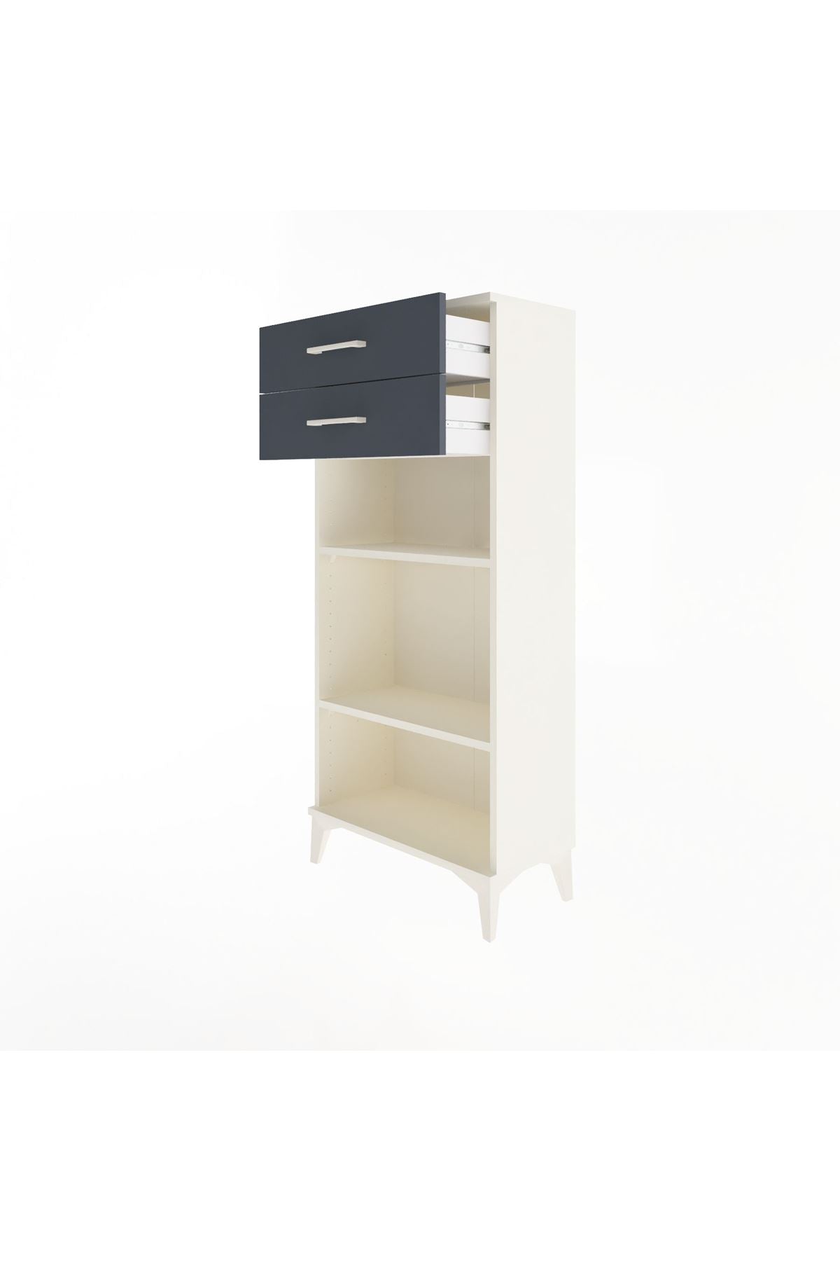 Arges Dolap 2 Raflı 2 Çekmeceli 60x30x134 Aytaşı-Antrasit