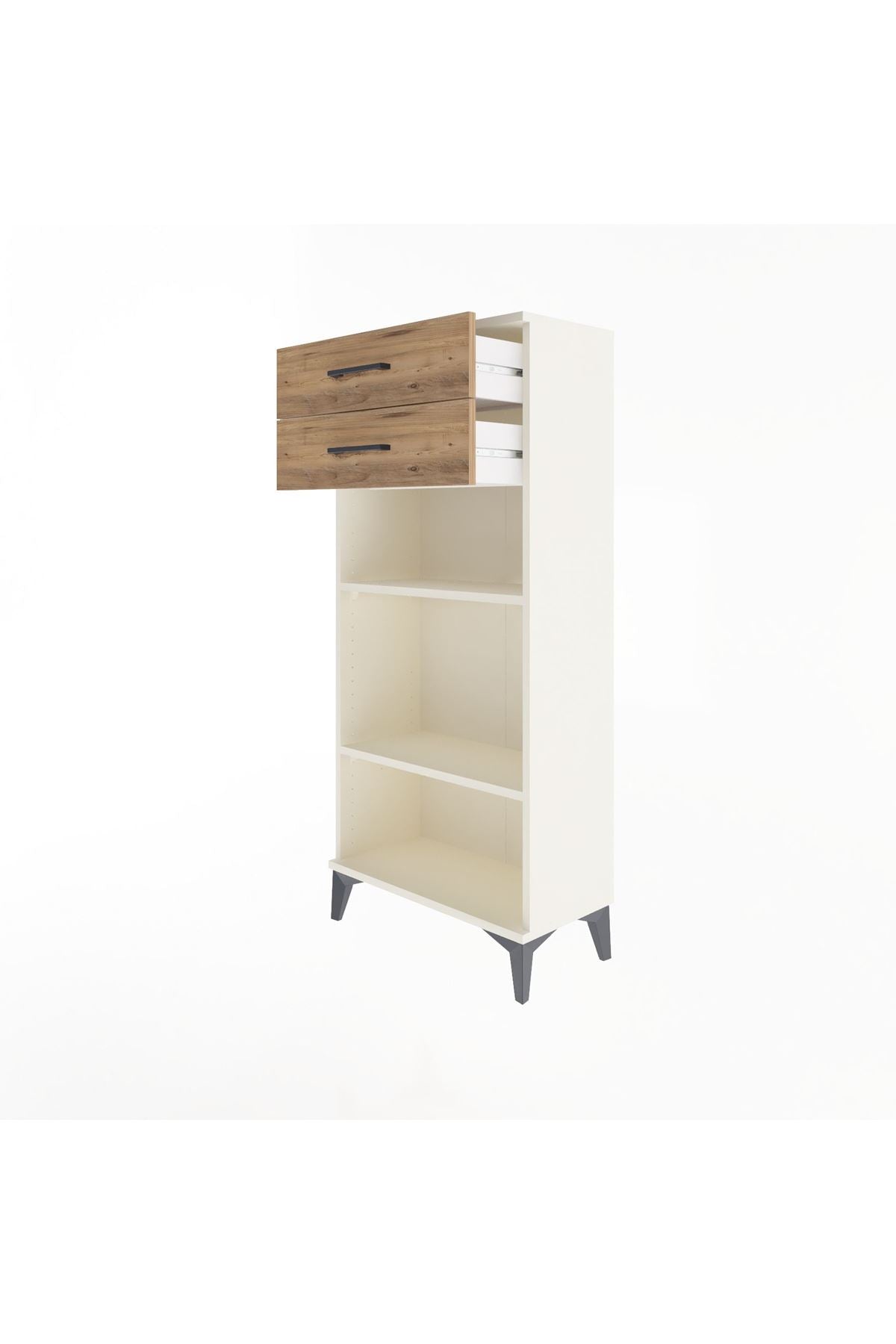Arges Dolap 2 Raflı 2 Çekmeceli 60x30x134 Aytaşı-Çam