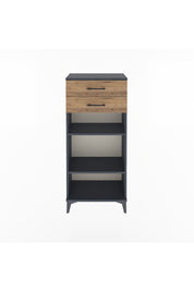 Arges Dolap 2 Raflı 2 Çekmeceli 60x30x134 Antrasit-Çam