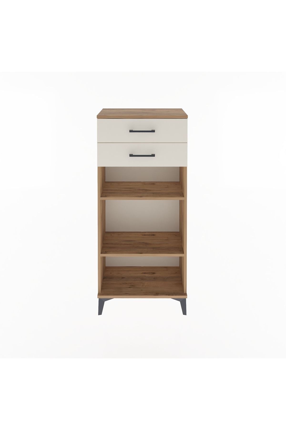 Arges Dolap 2 Raflı 2 Çekmeceli 60x30x134 Çam-Aytaşı