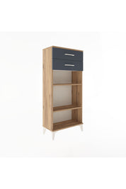Arges Dolap 2 Raflı 2 Çekmeceli 60x30x134 Çam-Antrasit