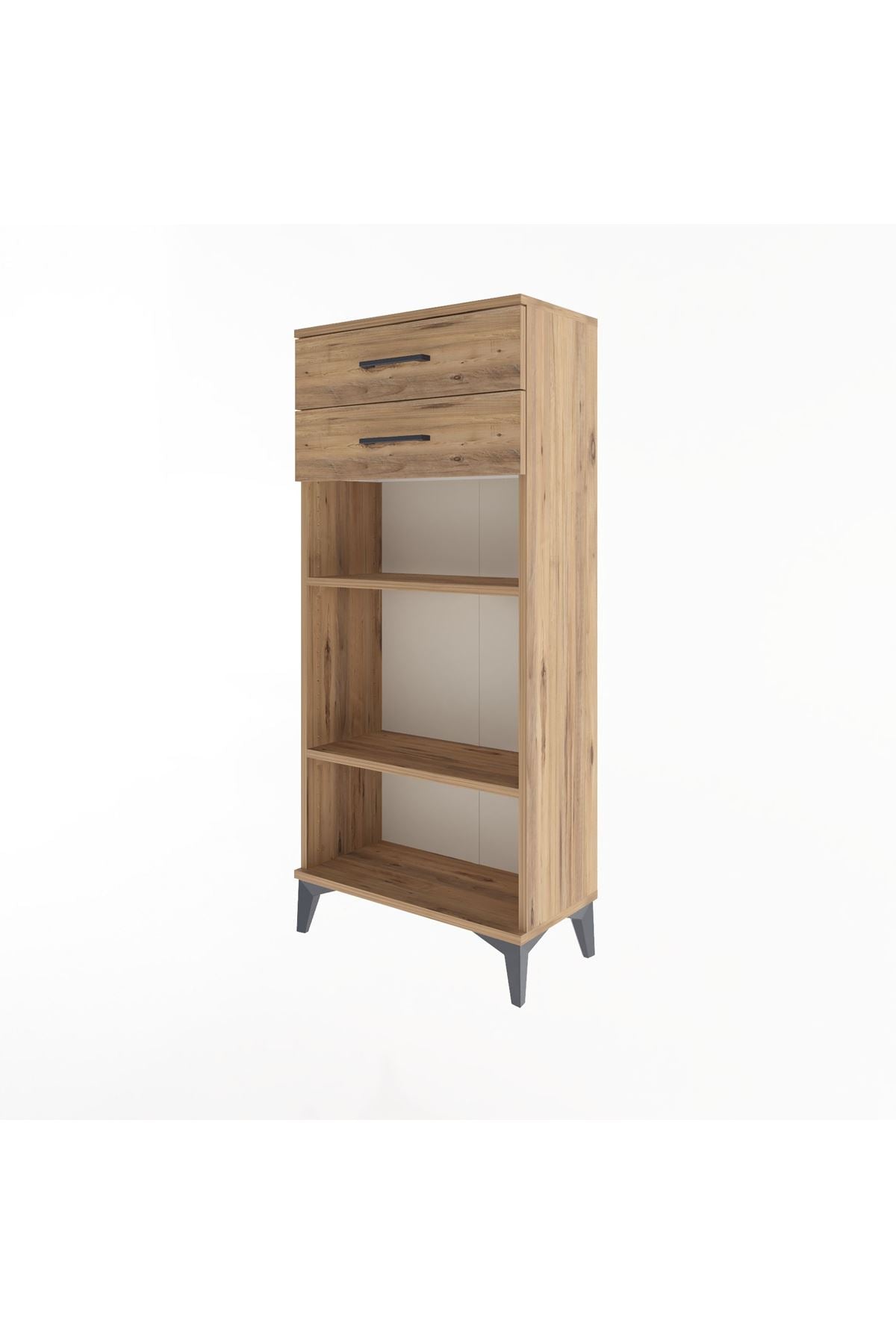 Arges Dolap 2 Raflı 2 Çekmeceli 60x30x134 Çam-Çam