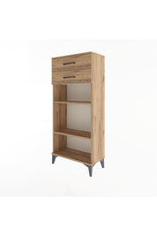 Arges Dolap 2 Raflı 2 Çekmeceli 60x30x134 Çam-Çam