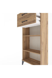 Arges Dolap 2 Raflı 2 Çekmeceli 60x30x134 Çam-Çam