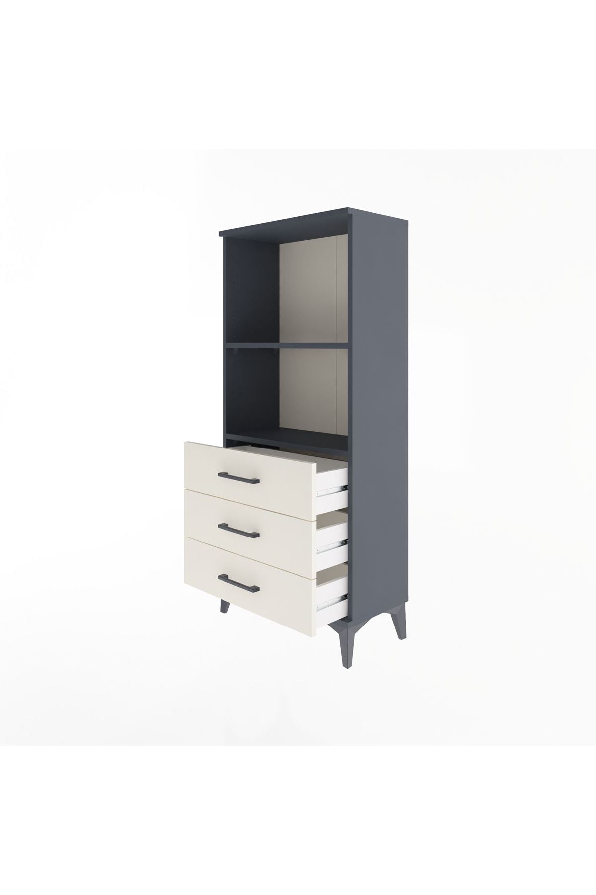 Arges Dolap 2 Raflı 3 Çekmeceli 60x30x134 Antrasit-Aytaşı