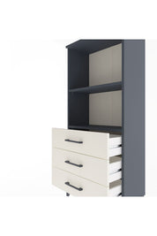 Arges Dolap 2 Raflı 3 Çekmeceli 60x30x134 Antrasit-Aytaşı