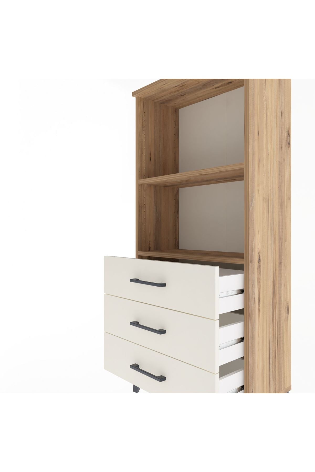 Arges Dolap 2 Raflı 3 Çekmeceli 60x30x134 Çam-Aytaşı