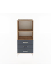 Arges Dolap 2 Raflı 3 Çekmeceli 60x30x134 Çam-Antrasit