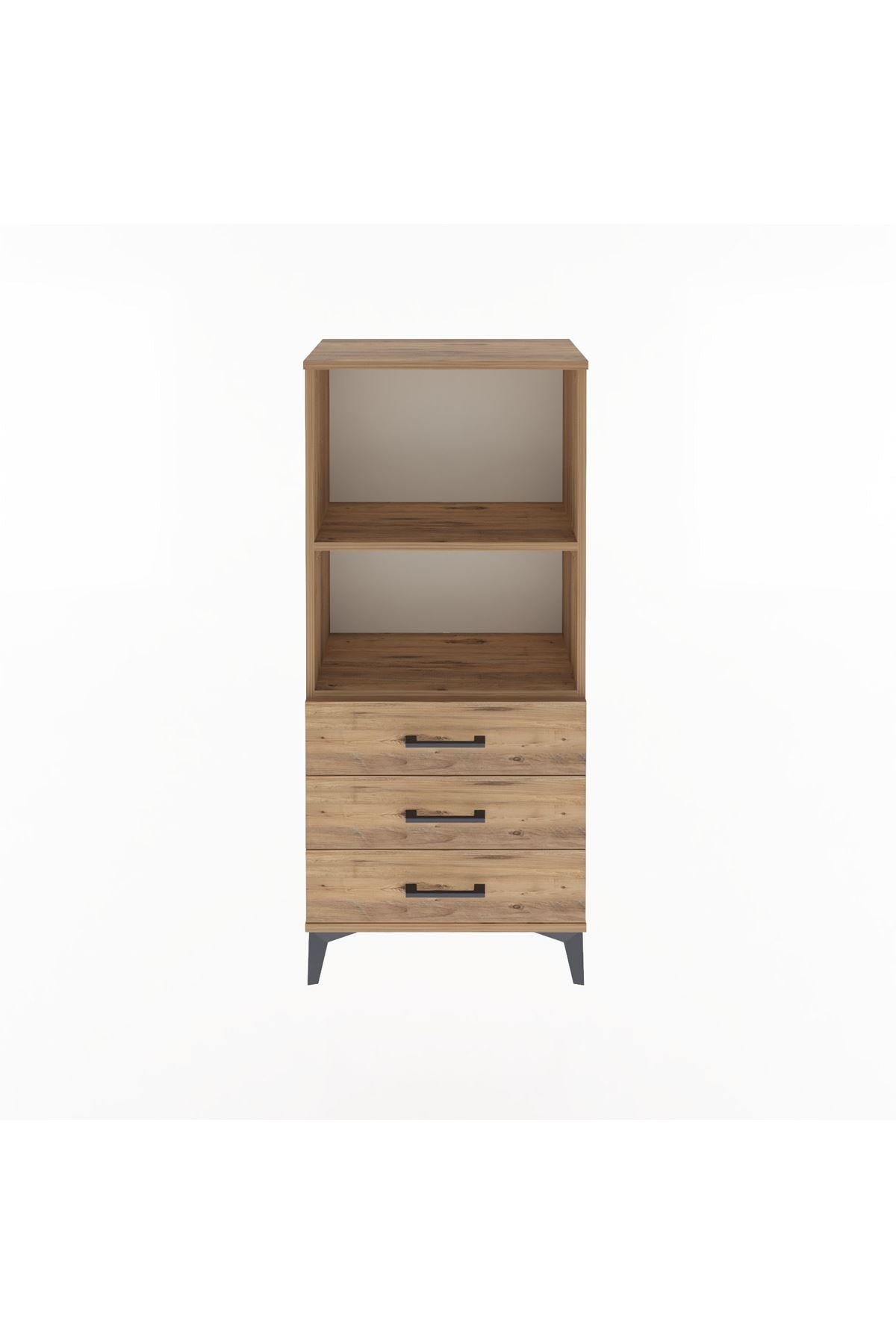 Arges Dolap 2 Raflı 3 Çekmeceli 60x30x134 Çam-Çam