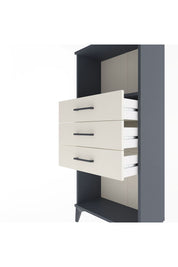 Arges Dolap Tek Raflı 3 Çekmeceli 60x30x134 Antrasit-Aytaşı