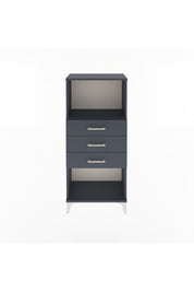 Arges Dolap Tek Raflı 3 Çekmeceli 60x30x134 Antrasit-Antrasit