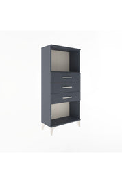 Arges Dolap Tek Raflı 3 Çekmeceli 60x30x134 Antrasit-Antrasit