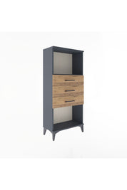 Arges Dolap Tek Raflı 3 Çekmeceli 60x30x134 Antrasit-Çam