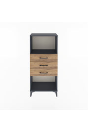 Arges Dolap Tek Raflı 3 Çekmeceli 60x30x134 Antrasit-Çam