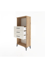 Arges Dolap Tek Raflı 3 Çekmeceli 60x30x134 Çam-Aytaşı